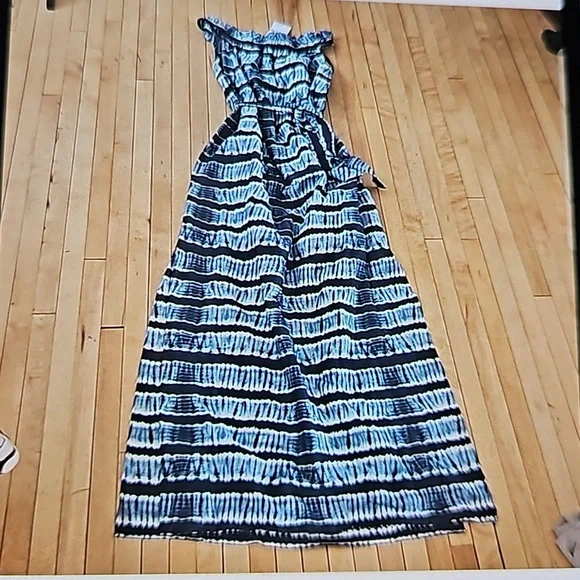 MICHAEL Michael Kors Off-Shoulder Shibori Striped Dress S - Picture 5 of 5